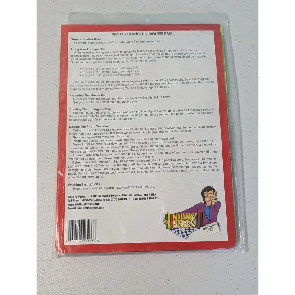 Photo-Transfer Mouse Pad New In Package
